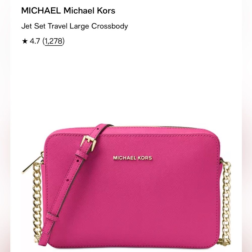 2/$100 Michael Kors Pink Crossbody Bag Euc